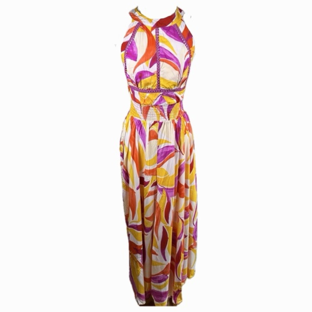 Abel the Label women’s SMALL Vibrant Multicolor Maxi Dress